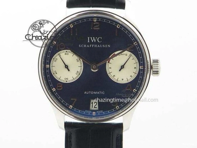 MIROTIME 0410 Elegant Portuguese IW371615 ZF 1:1 Best Edition SS Green Dial on Black Leather Strap A96355 V 7081